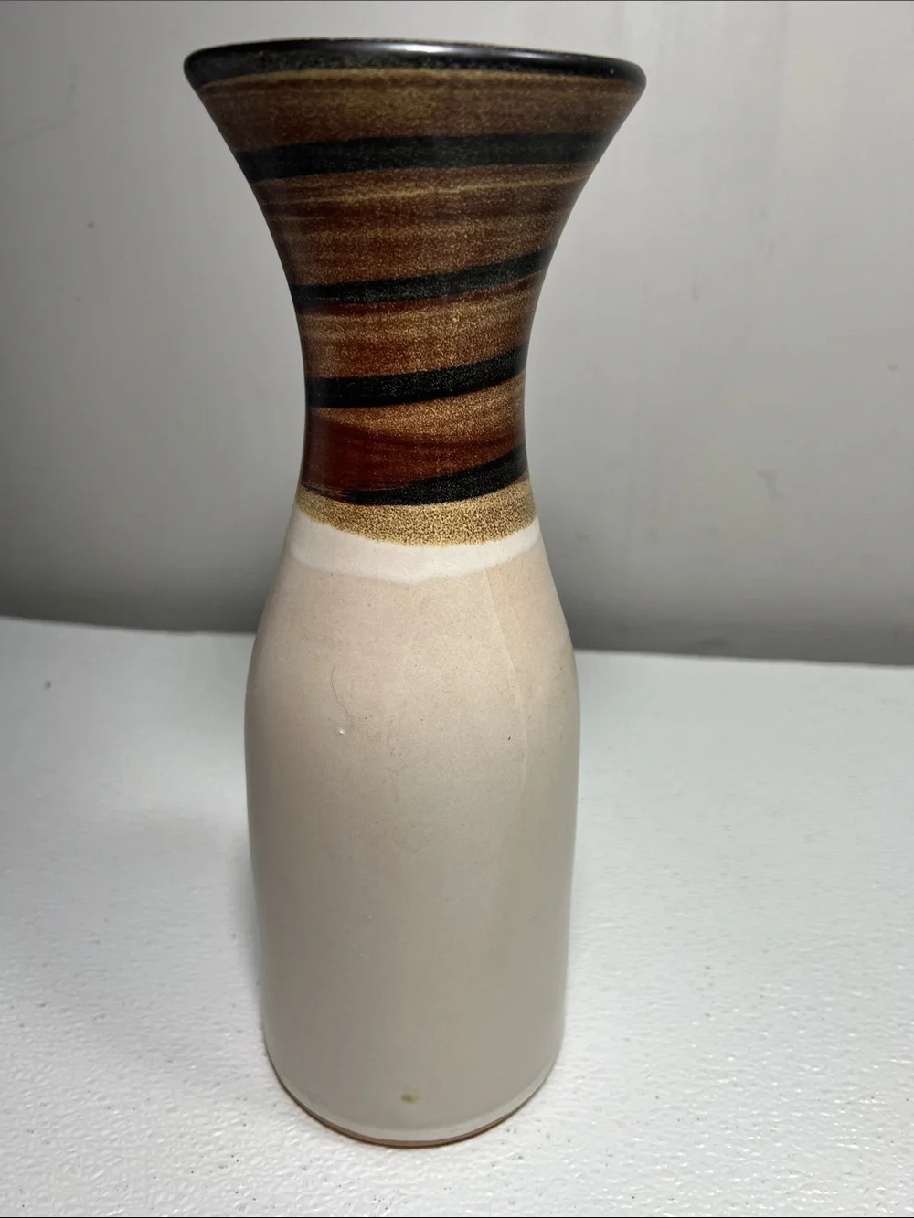 Vintage 1970 Pacific Stoneware inc. Bob Welsh signed Vin Wine Carafe Pitcher